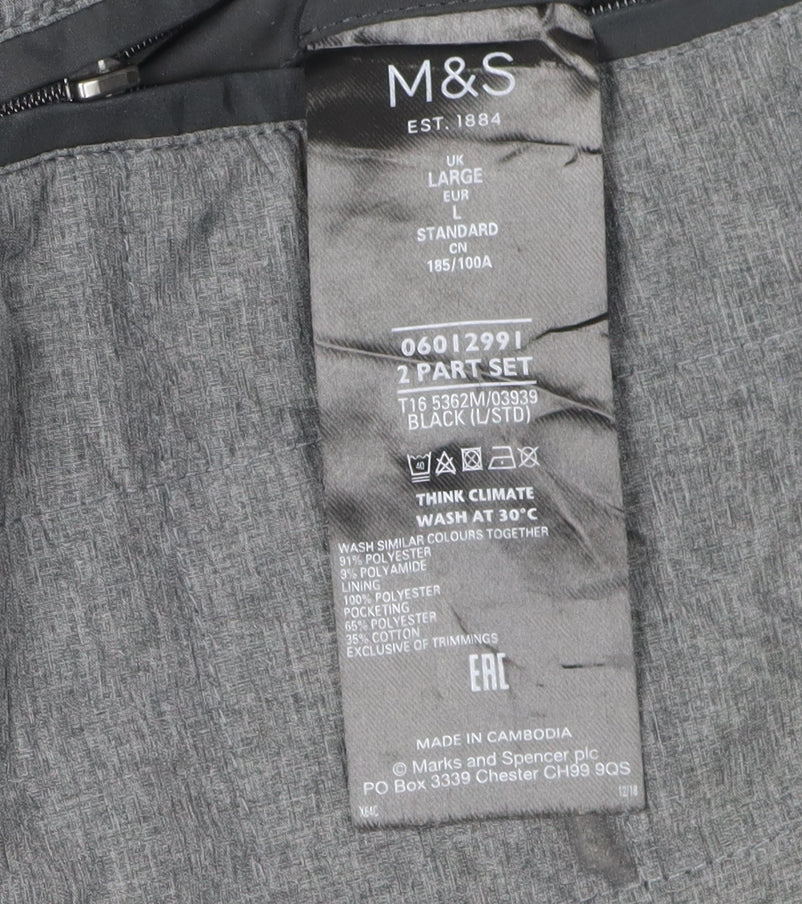 Marks and Spencer Men's Black Overcoat L