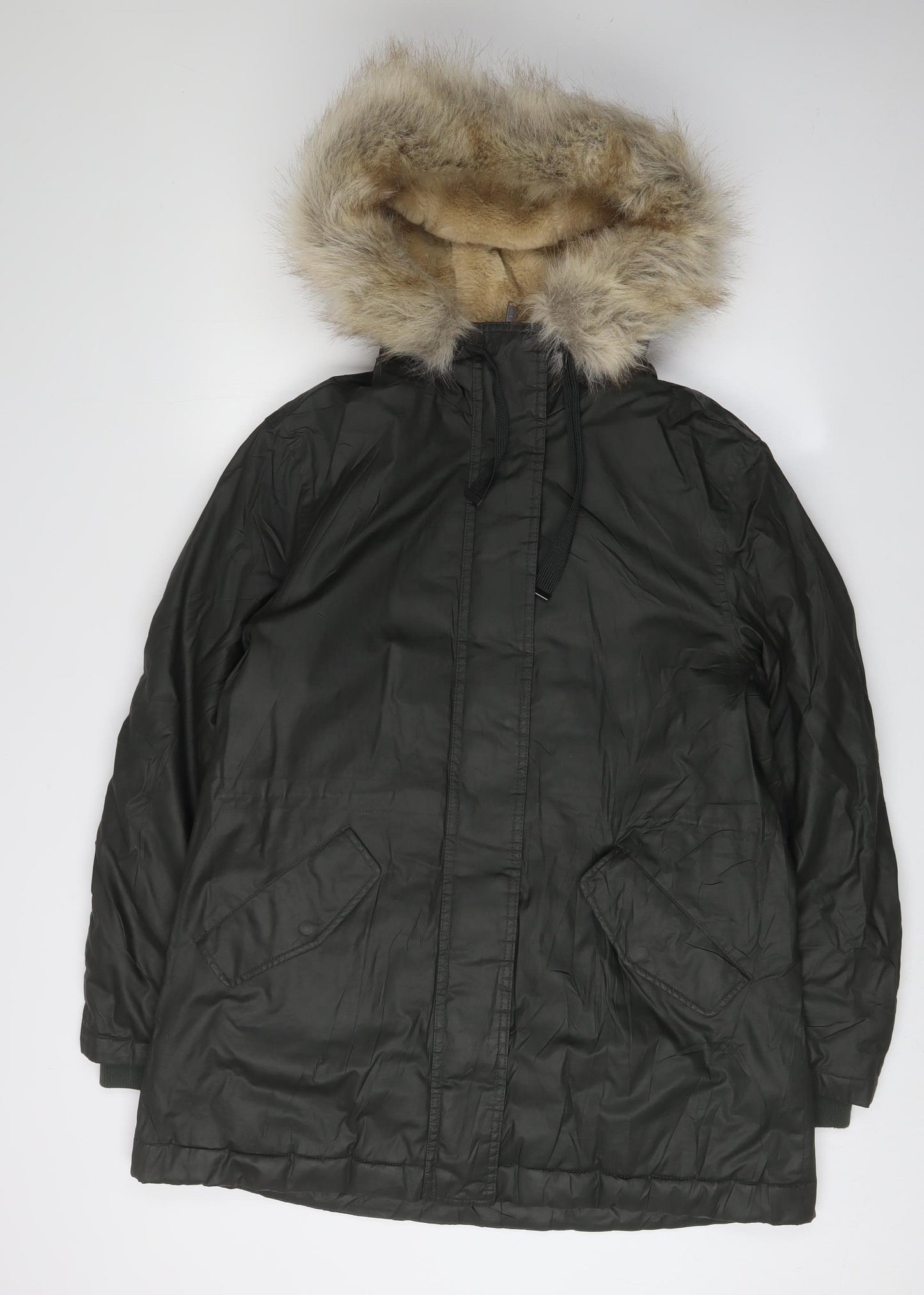 Marks and Spencer Green Parka Coat - Women's Size 14