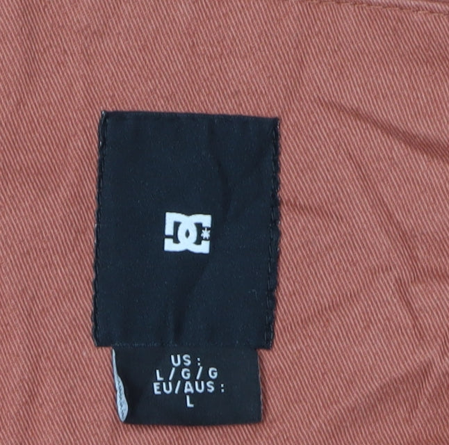 DC Men's Brown Varsity Jacket, L, Collared