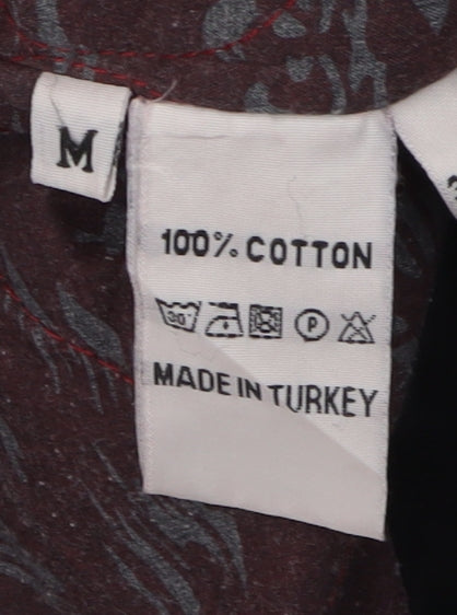 Men's Black Cotton Jacket, Medium, Button-Up, Casual