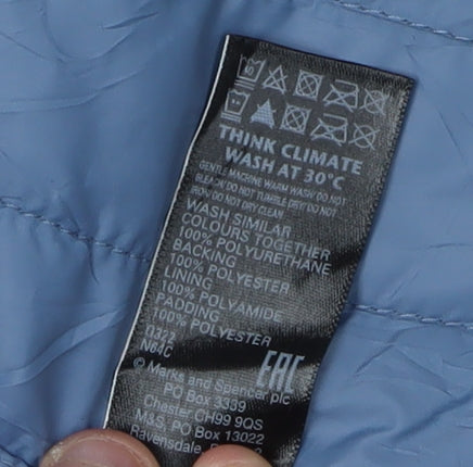 Marks & Spencer Women's Blue Rain Coat Size 12 Relaxed Fit