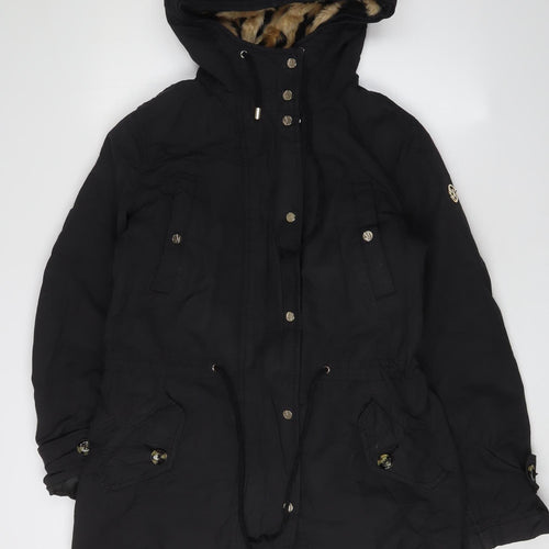 Armani Jeans Women's Black Parka Coat - Size 14
