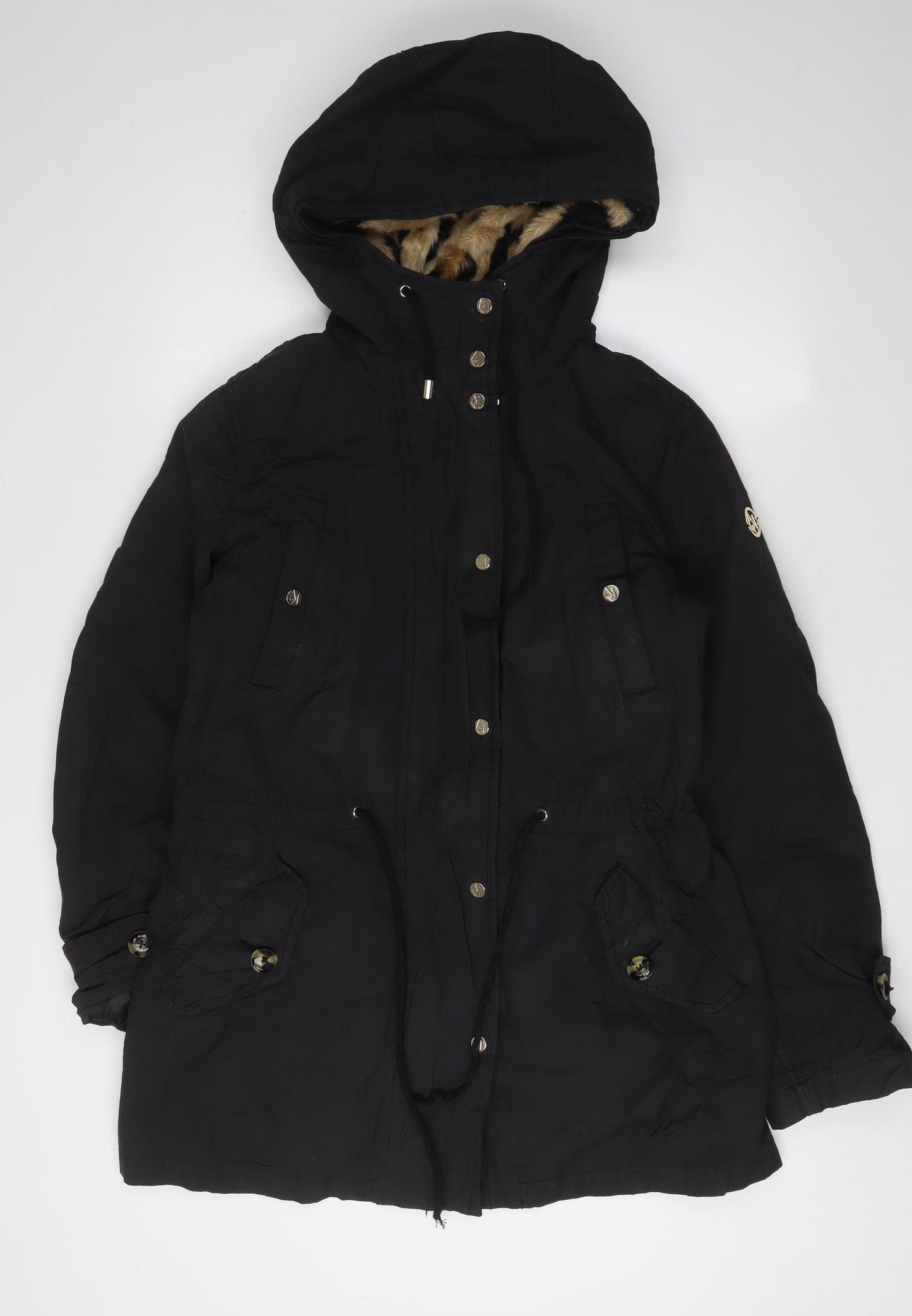 Armani Jeans Women's Black Parka Coat - Size 14