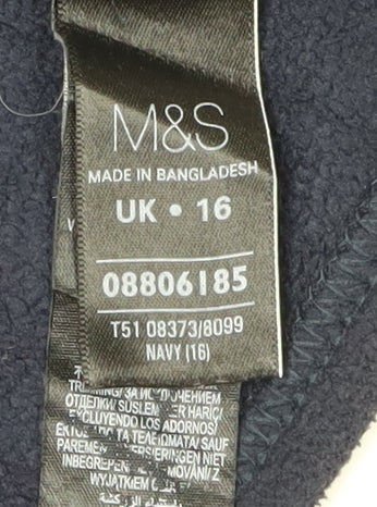 Marks and Spencer Women's Blue Fleece Jacket Size 16