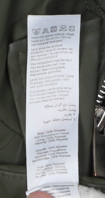 New Look Women's Green Parka Jacket Size 12 Hooded