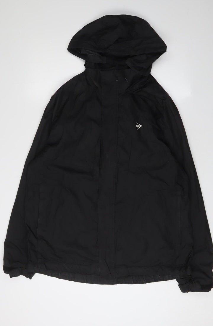 Dunlop Men’s Black Hooded Windbreaker Jacket - L