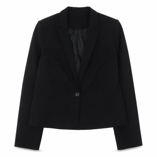 Front view of Editions Women's Black Blazer, size 12, Business Suit Jacket