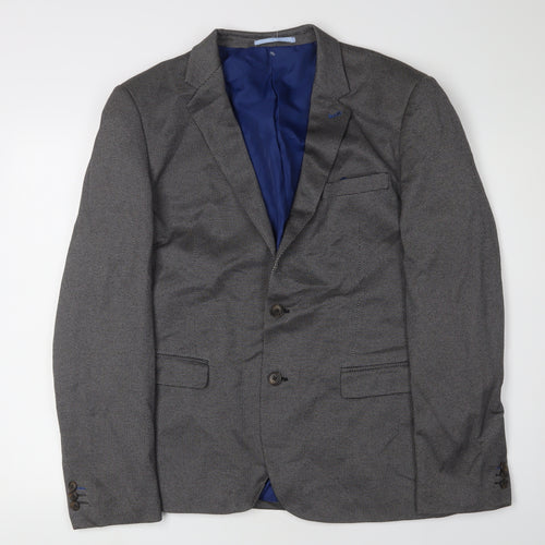 Easy Men's Grey Slim Fit Blazer, Large