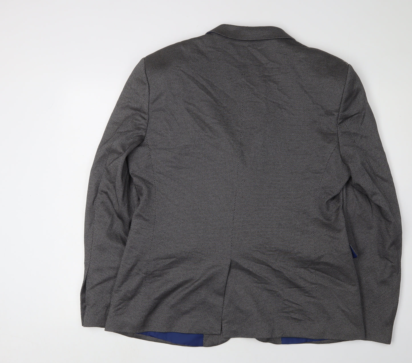 Easy Men's Grey Slim Fit Blazer, Large