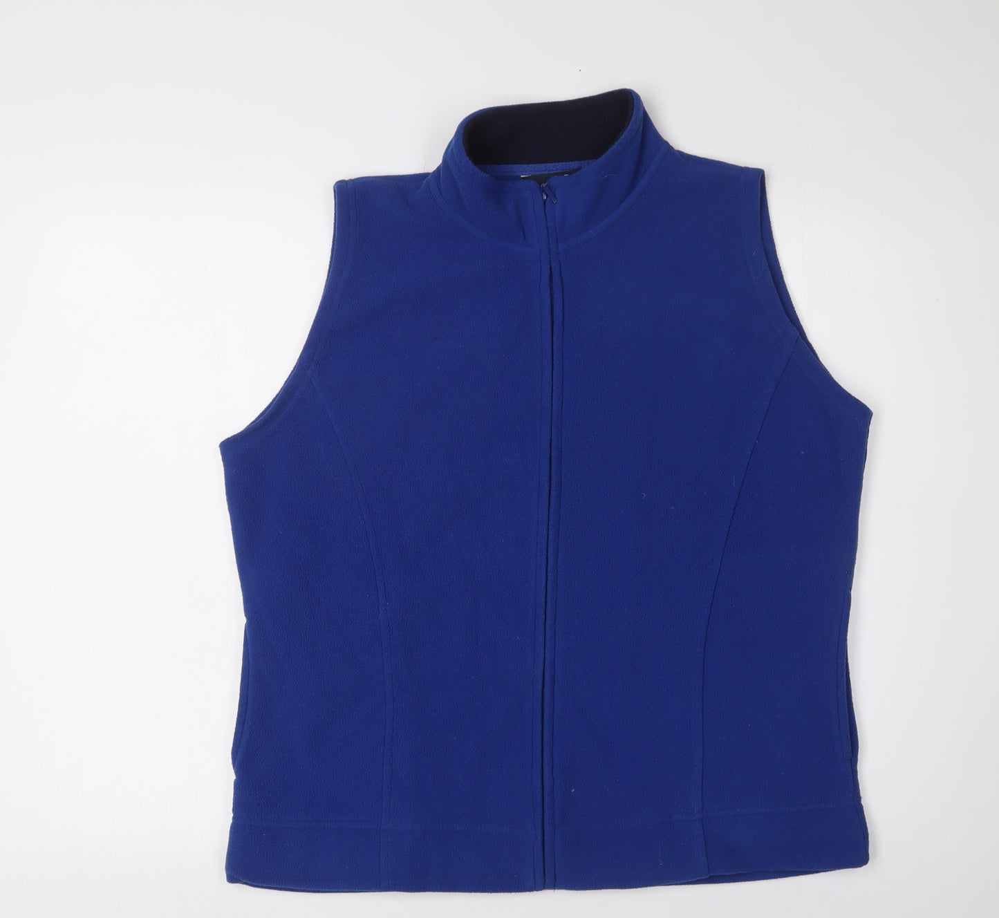 Isle Essentials Women's Blue Fleece Waistcoat, Size 18-20, Zip Closure