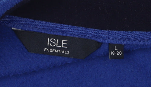 Isle Essentials Women's Blue Fleece Waistcoat, Size 18-20, Zip Closure