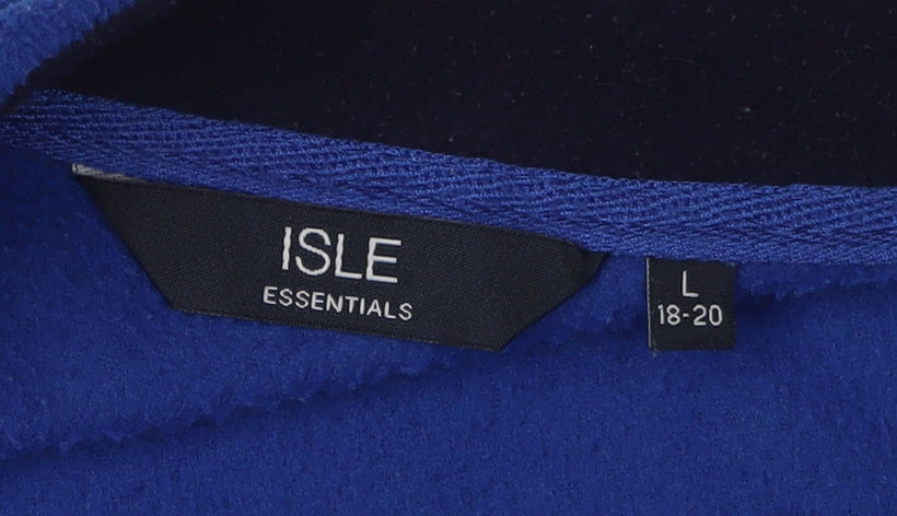 Isle Essentials Women's Blue Fleece Waistcoat, Size 18-20, Zip Closure