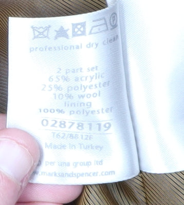 Marks and Spencer Women's Brown Tweed Pea Coat Size 20