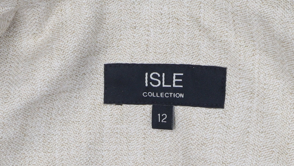 ISLE Beige Women's Blazer Size 12 Classic Fit