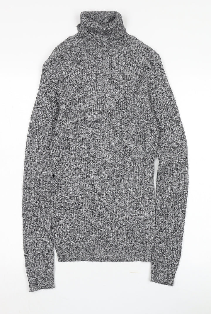 Brave Soul Women's Grey Roll Neck Pullover Jumper M