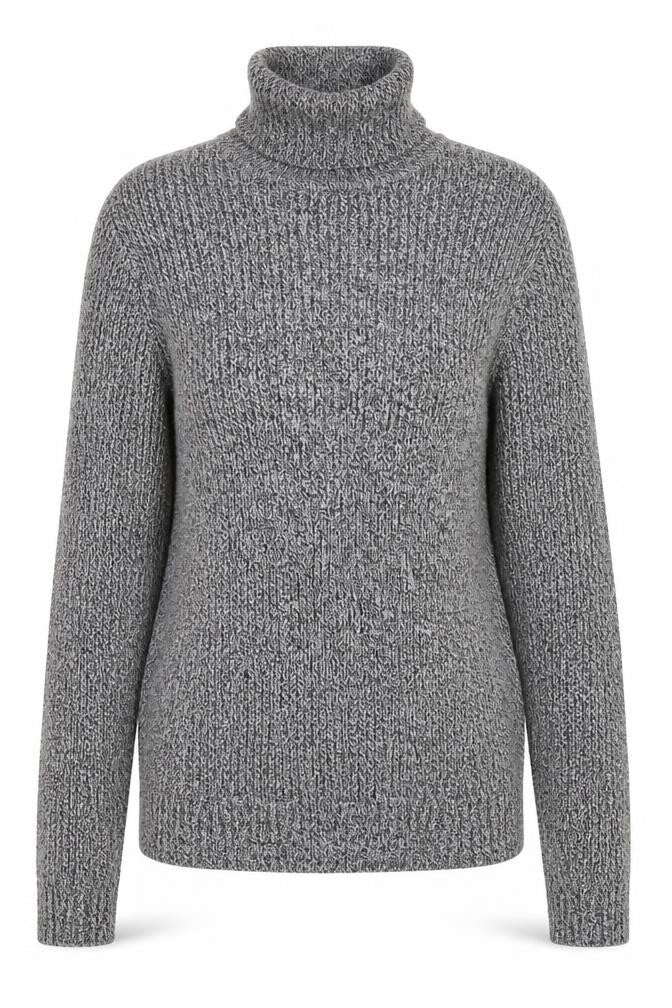 Front view of Brave Soul Women's Grey Roll Neck jumper M
