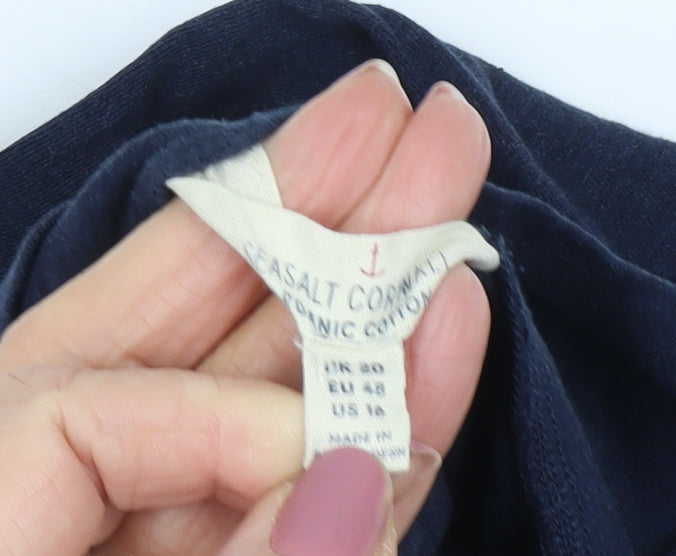 Seasalt Cornwall Women's Blue Roll Neck Pullover Jumper Size 20