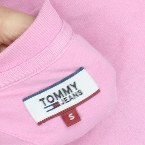 Tommy Jeans Women's Pink Crew Neck T-Shirt, Size S