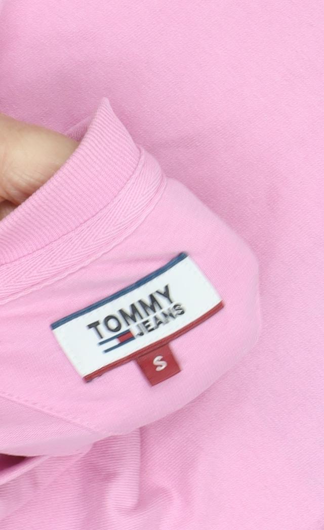 Tommy Jeans Women's Pink Crew Neck T-Shirt, Size S