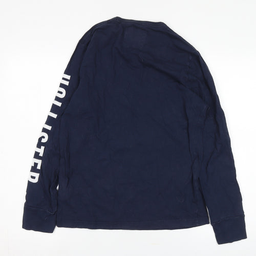 Hollister Unisex Blue Long Sleeve T-Shirt S