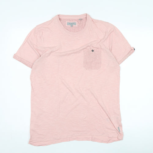 Ted Baker Women's Pink Geometric T-Shirt Size 16