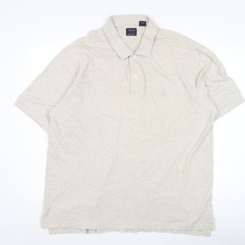 IZOD Men's Beige Polo Shirt XL Short Sleeve Casual