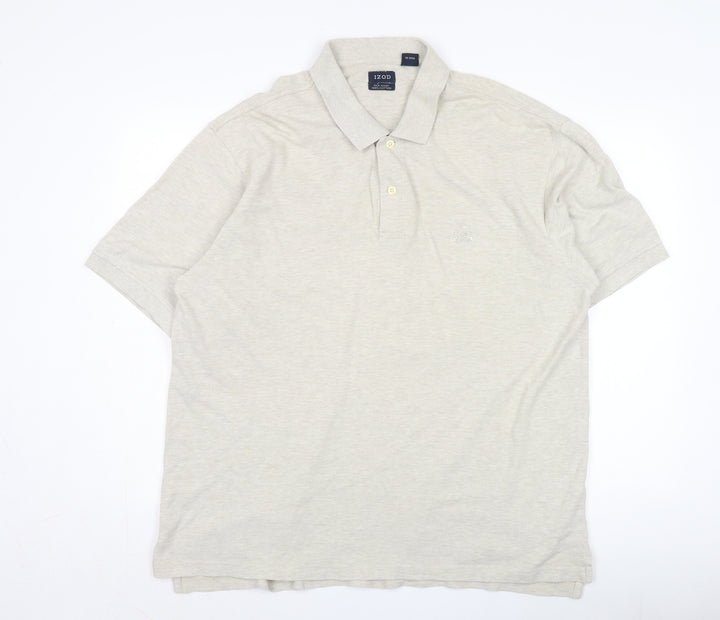 IZOD Men's Beige Polo Shirt XL Short Sleeve Casual