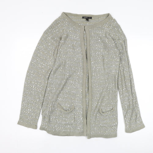 Mango Women's Silver Sequin Cardigan, UK Size 14