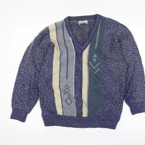 Pierre Sangan Unisex Multicoloured V-Neck Pullover L