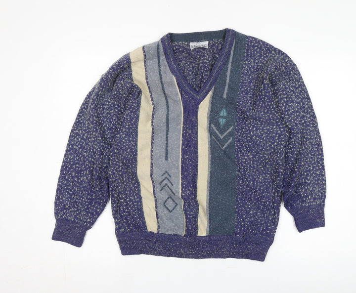 Pierre Sangan Unisex Multicoloured V-Neck Pullover L
