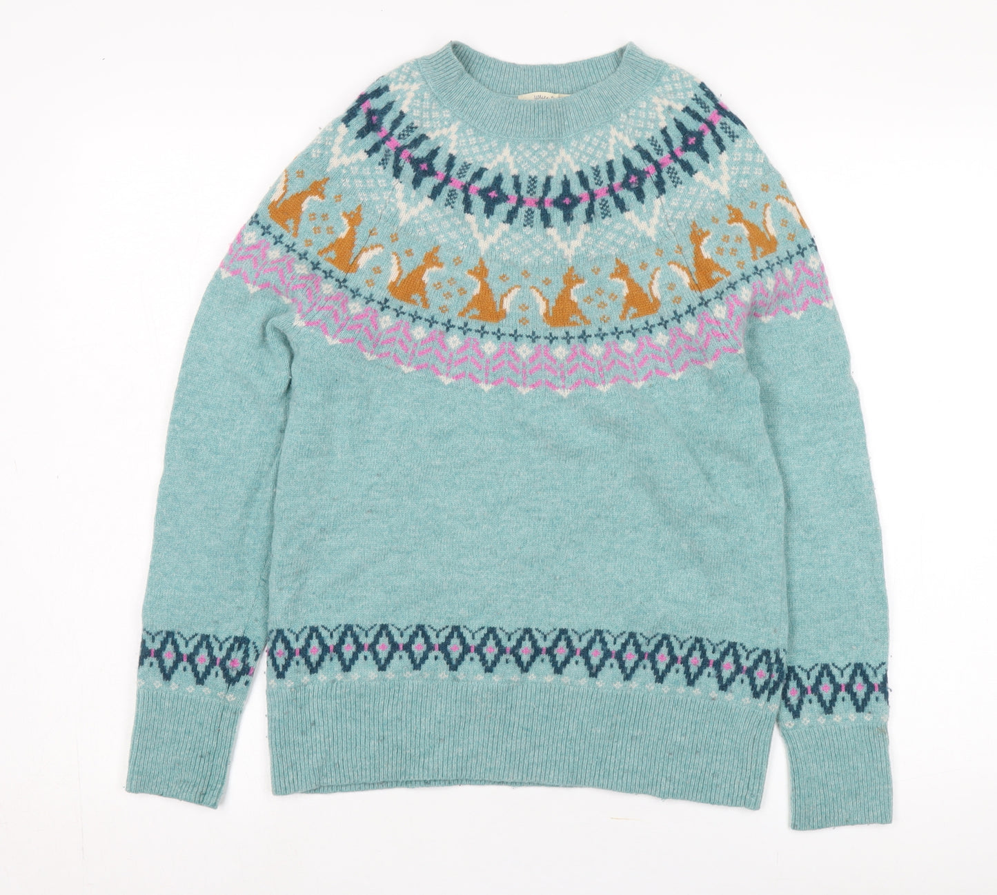 White Stuff Women's Blue Size 8 Fair Isle Jumper