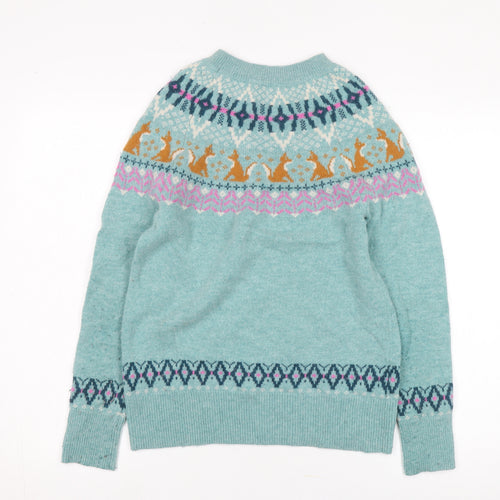 White Stuff Women's Blue Size 8 Fair Isle Jumper