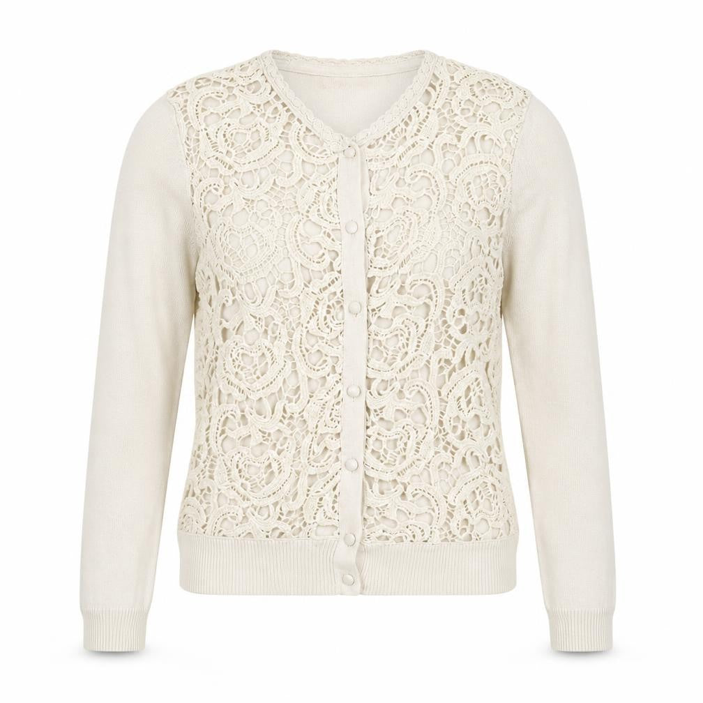 Front view of Mango Suit Women's Beige Cardigan, size 12