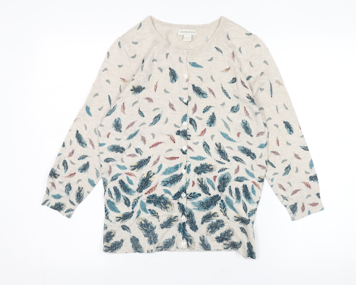 Monsoon Women's Multicoloured Floral Cardigan Size 12