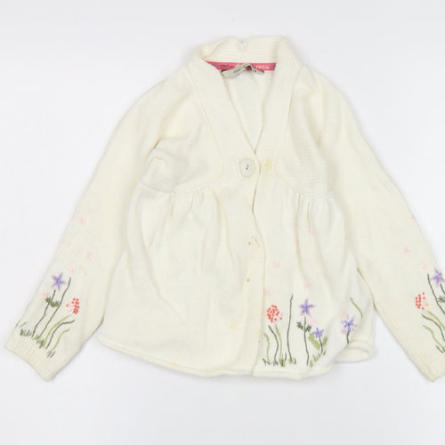 Rocha John Rocha Girls Ivory Floral Cardigan 6 Years
