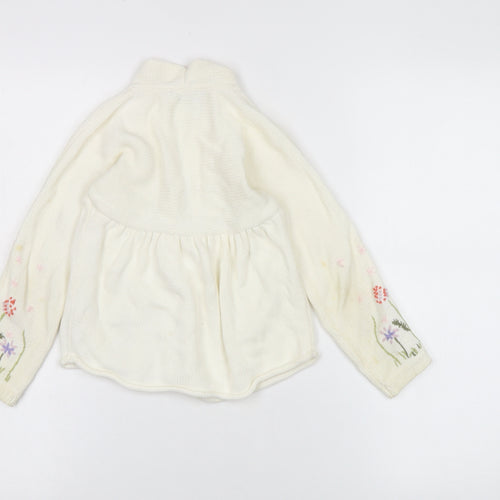 Rocha John Rocha Girls Ivory Floral Cardigan 6 Years