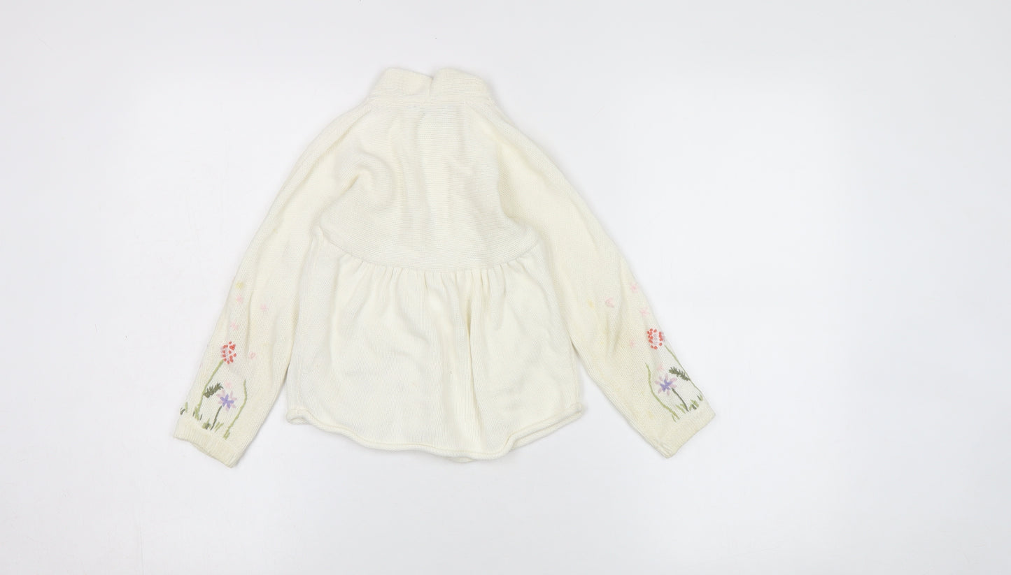 Rocha John Rocha Girls Ivory Floral Cardigan 6 Years
