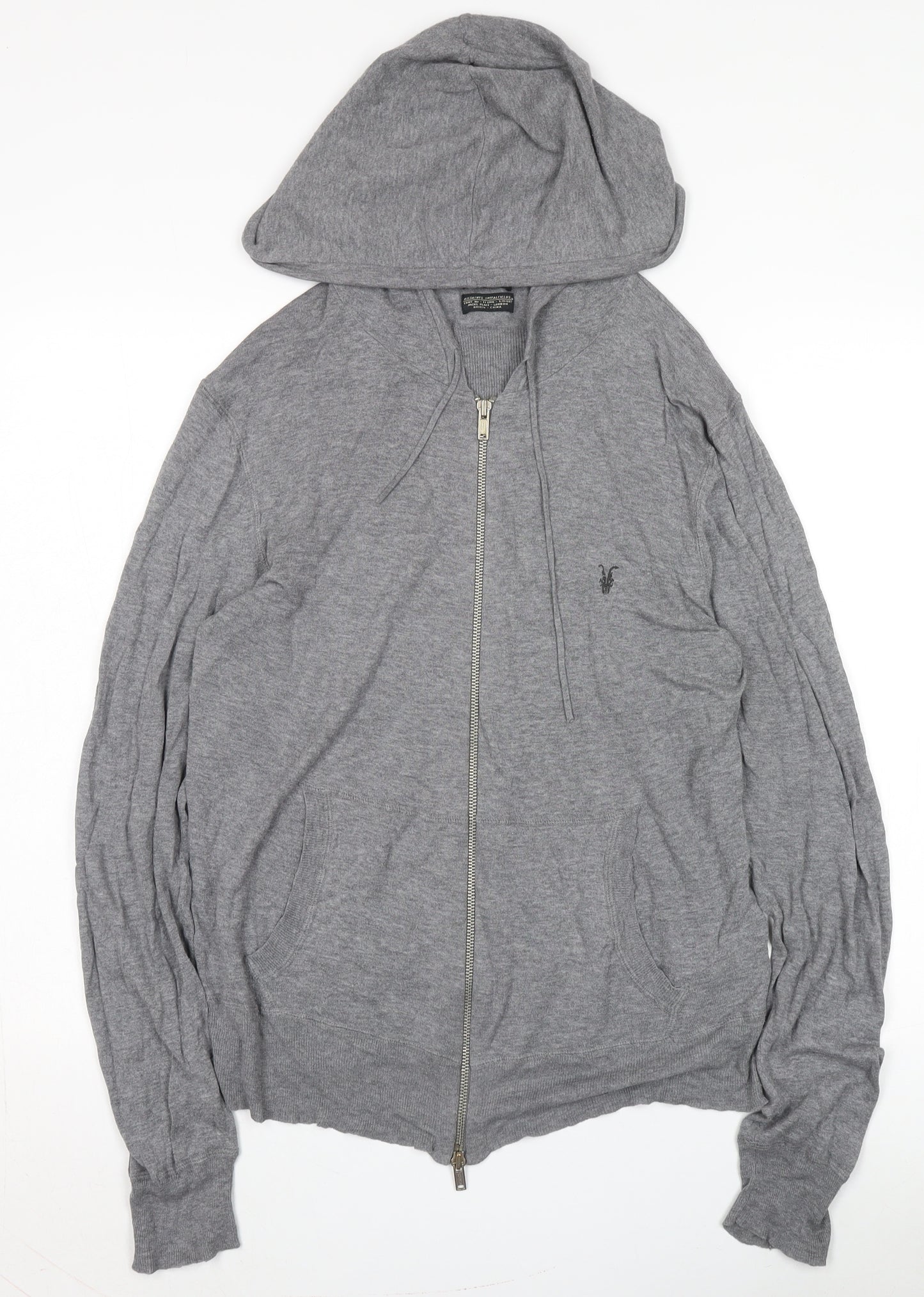 AllSaints Grey Hooded Jacket Men’s M Casual Full Zip