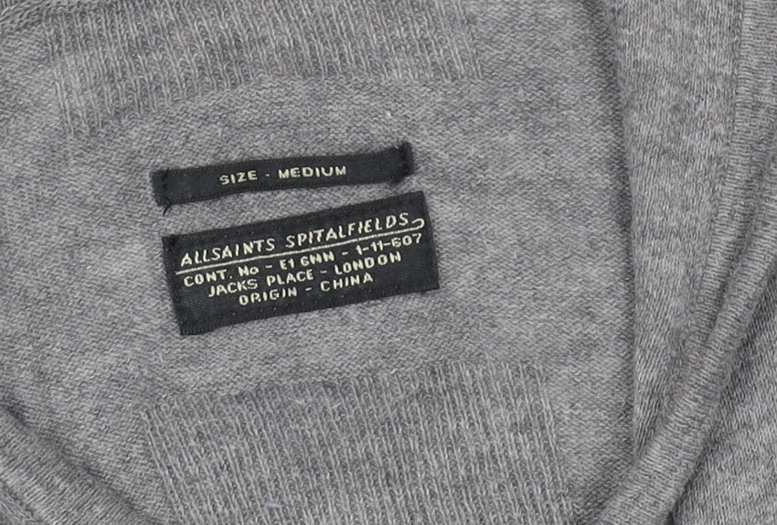 AllSaints Grey Hooded Jacket Men’s M Casual Full Zip