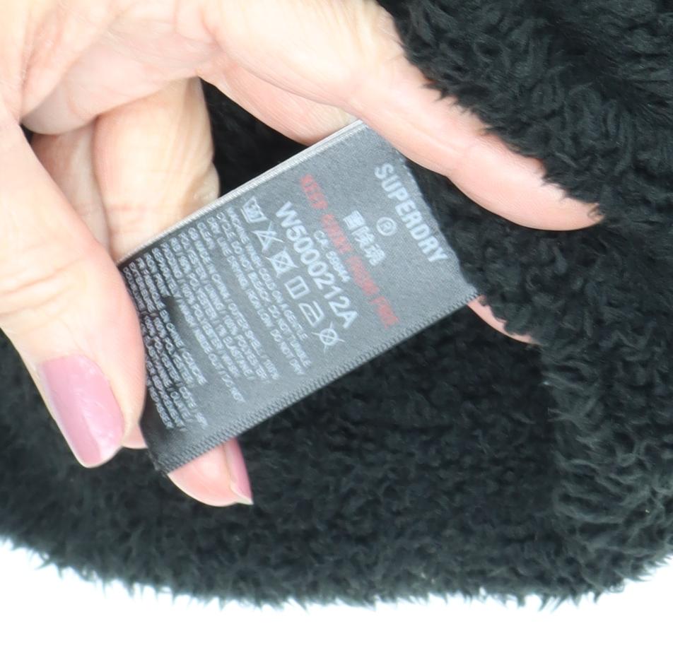 Superdry Women's Black Puffer Jacket Size 16 Hooded