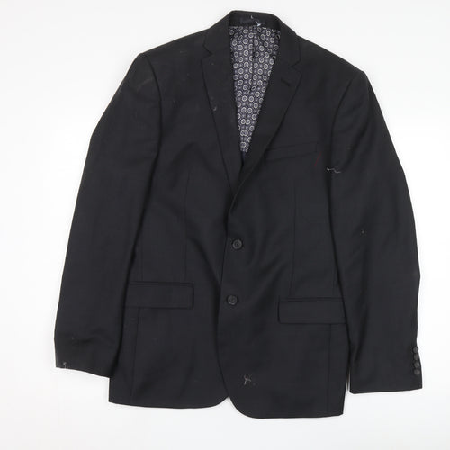 Racing Green Men's Black Blazer Size 40 Regular Fit
