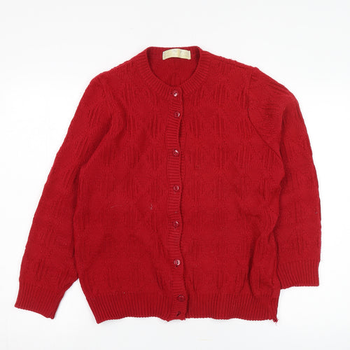 St Michael Women's Red Wool Cardigan Size 12-14