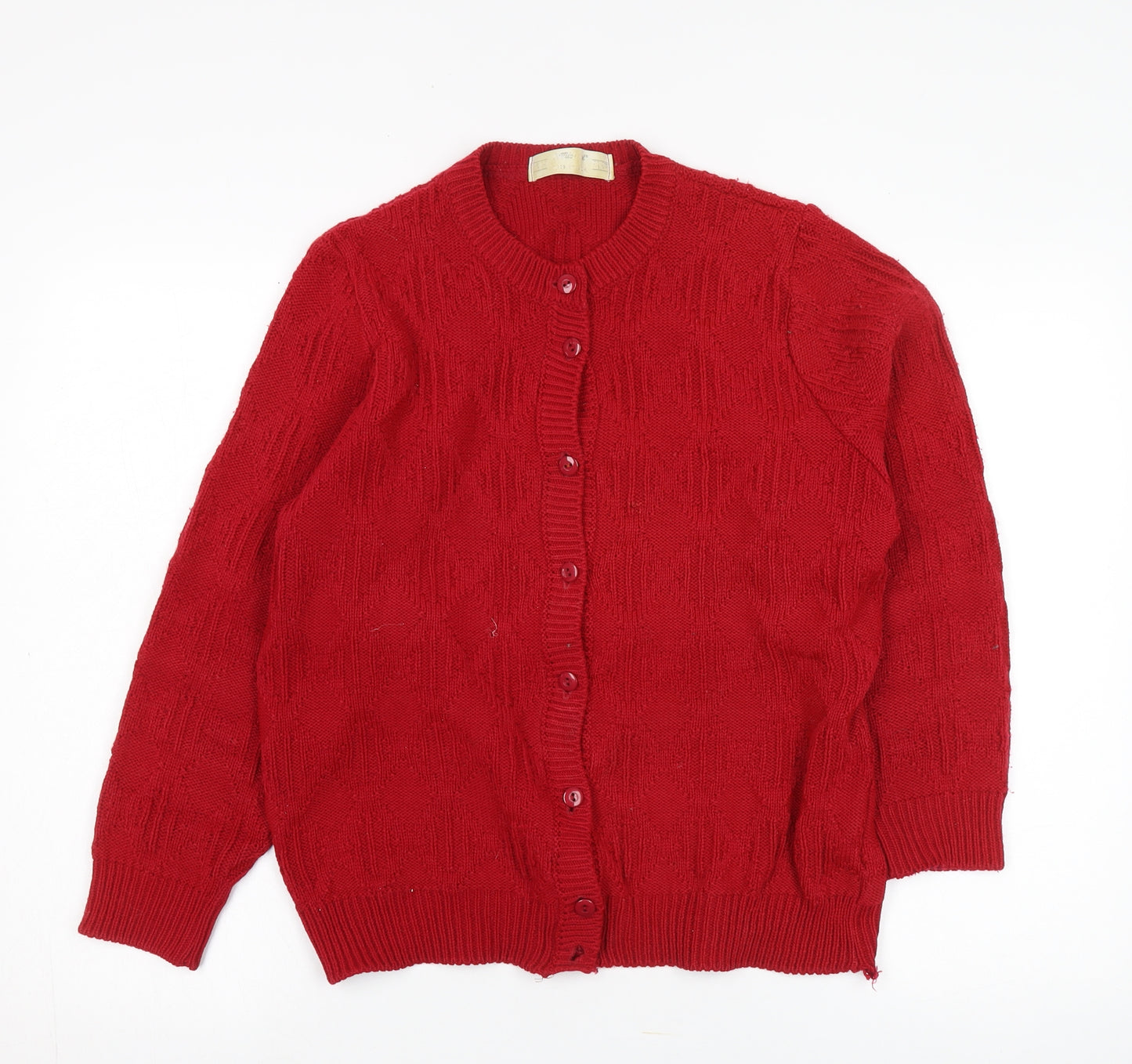 St Michael Women's Red Wool Cardigan Size 12-14