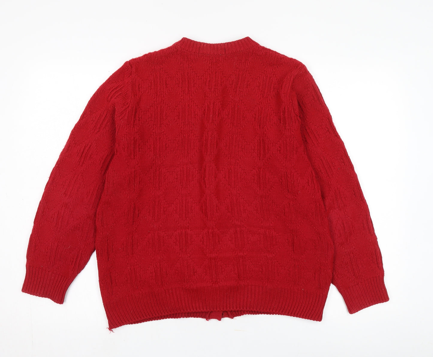 St Michael Women's Red Wool Cardigan Size 12-14
