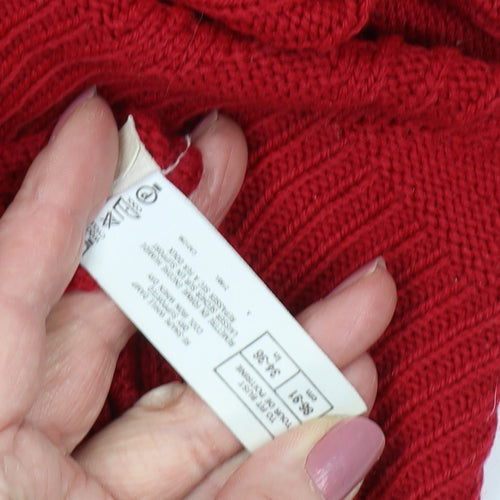 St Michael Women's Red Wool Cardigan Size 12-14