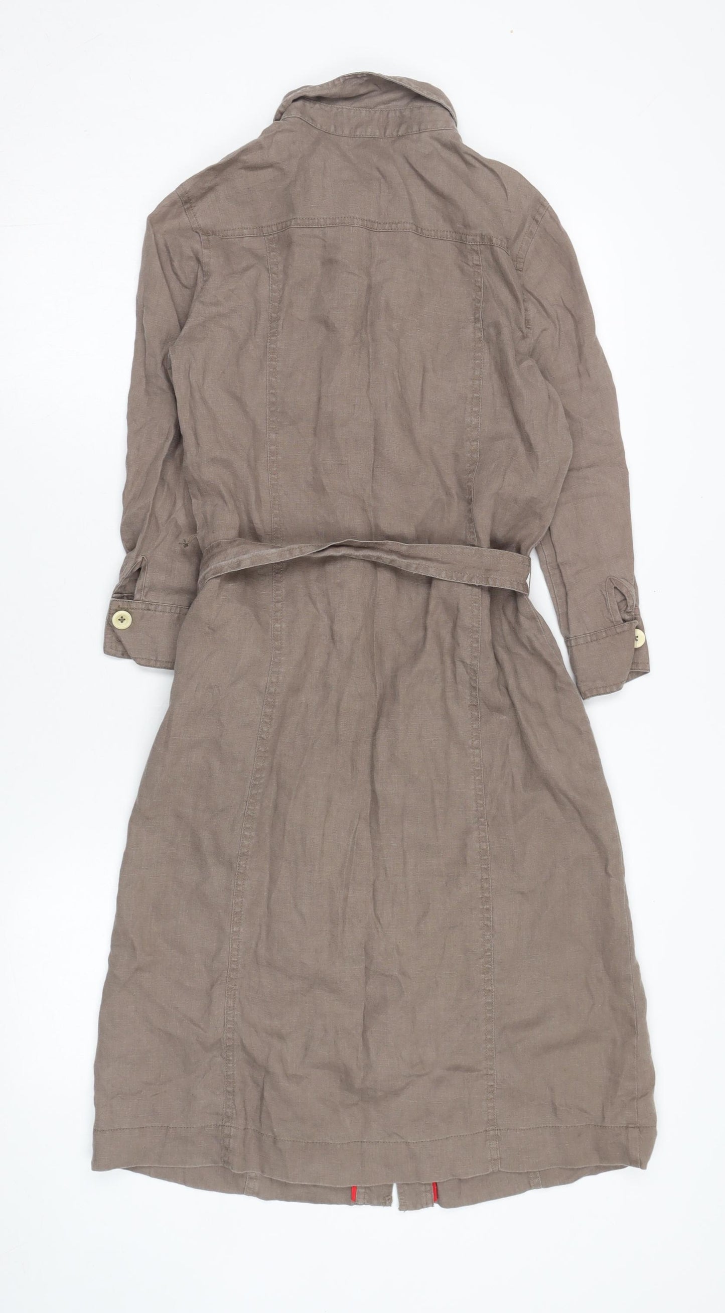 Boden Women's Brown Linen Shirt Dress Size 12