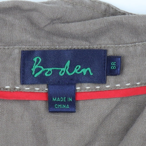 Boden Women's Brown Linen Shirt Dress Size 12