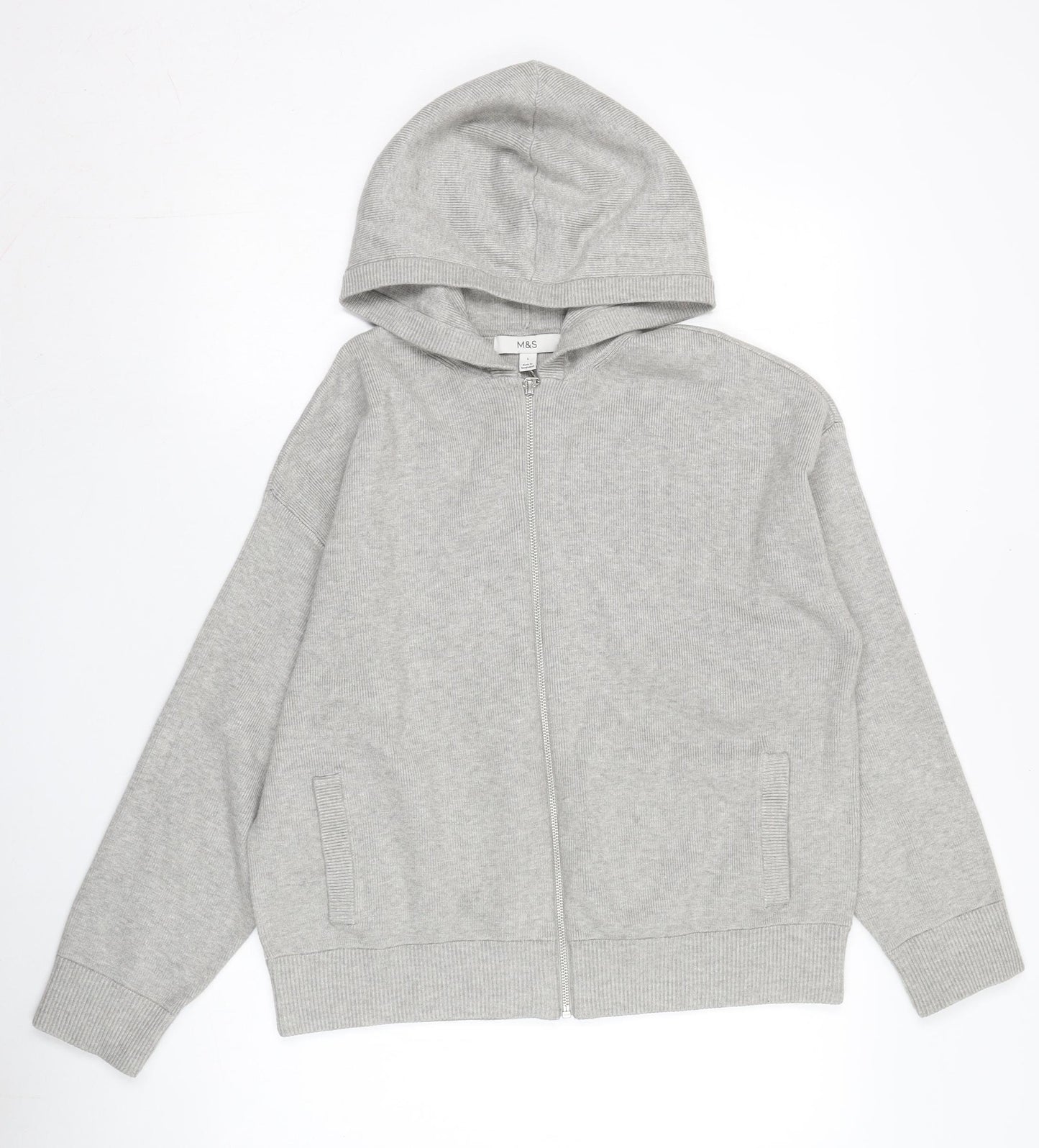 Marks and Spencer Men's Grey Hooded Full Zip Jacket L