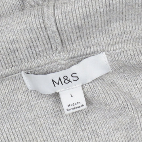 Marks and Spencer Men's Grey Hooded Full Zip Jacket L