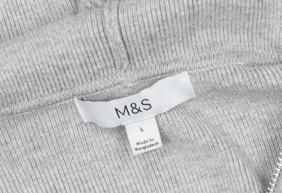 Marks and Spencer Men's Grey Hooded Full Zip Jacket L